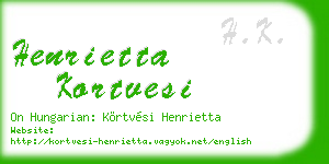 henrietta kortvesi business card